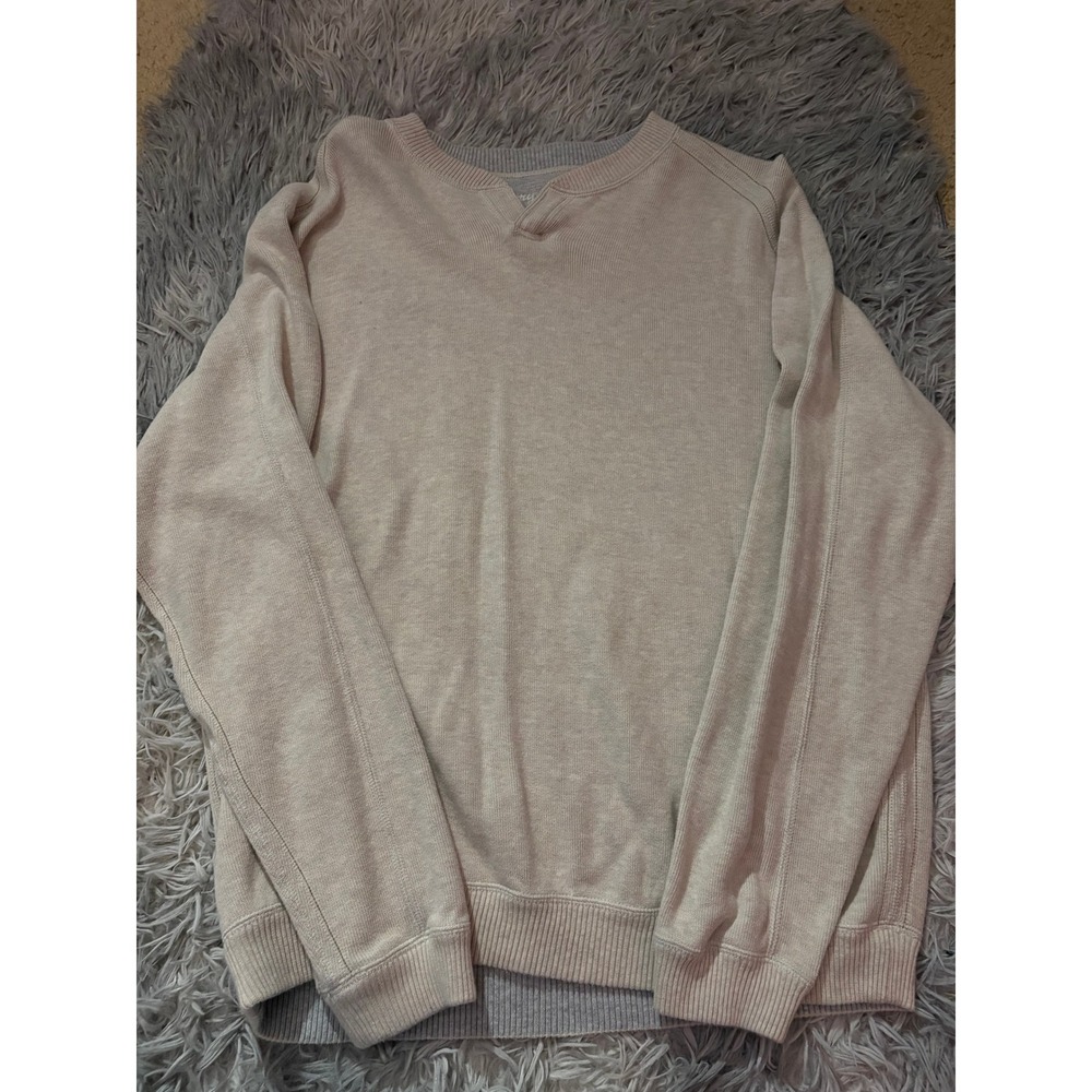 Tommy Bahama Men's Small Beige Crewneck Sweatshirt Cotton Blend Marlin‎ Logo